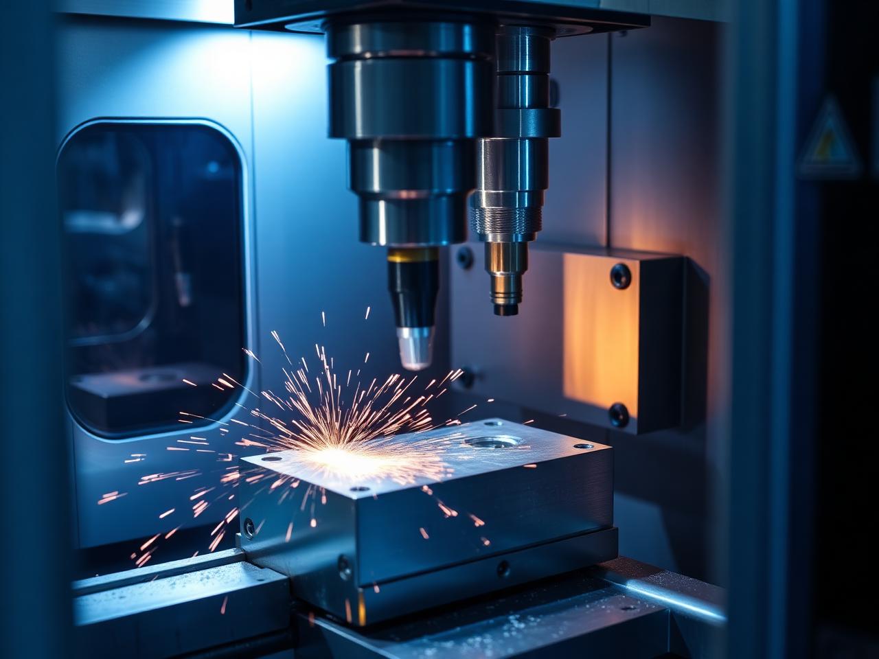 Centro de usinagem CNC operando bloco manifold